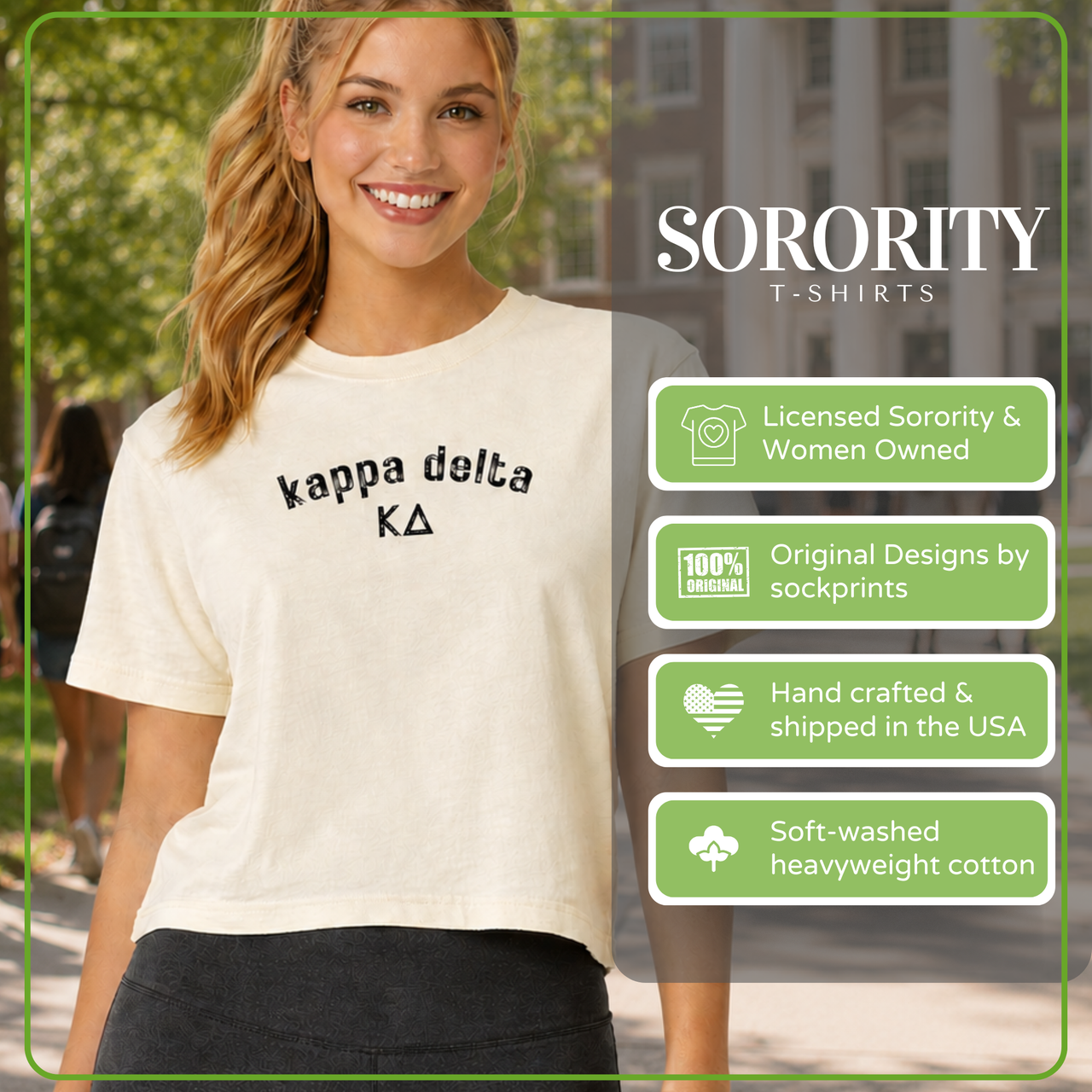 Comfort Colors sorority tshirt features printed by sockprints