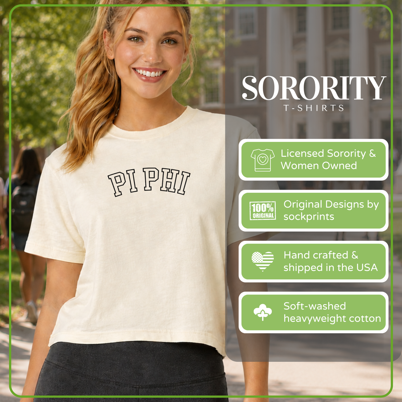 Comfort Colors sorority t-shirt features 