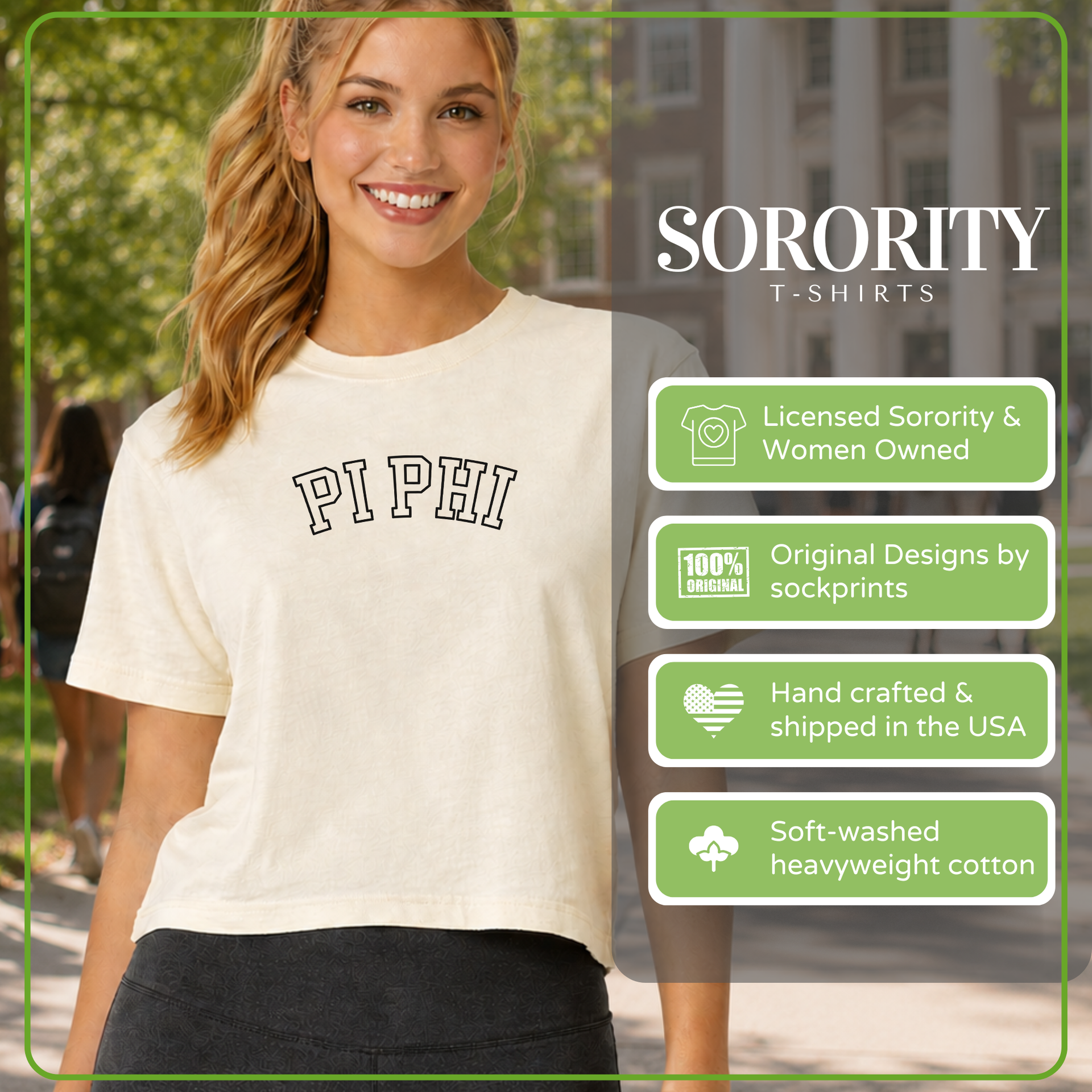 Comfort Colors sorority t-shirt features 
