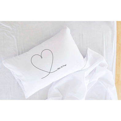 Sorority name and heart pillowcases custom printed with heart design and sorority name design.
