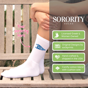 Sockprints sorority crew socks - cotton sock features