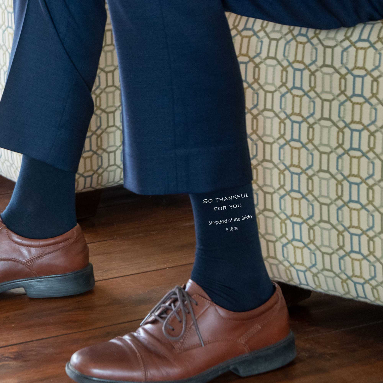 Step Dad Wedding Socks with Personalized Date