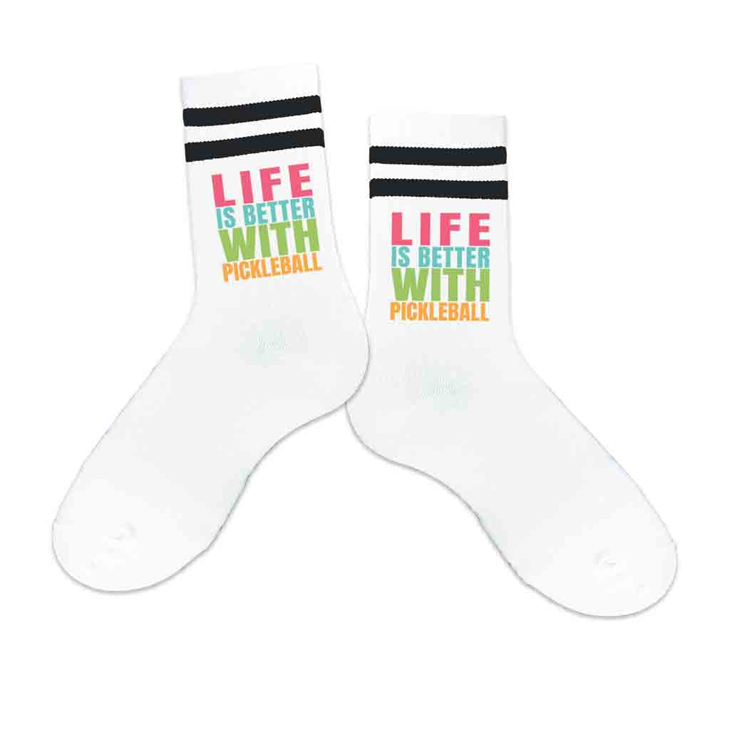 We’re a women owned and operated business and each order is hand processed with care in the USA.The socks are made to our specifications and imported.