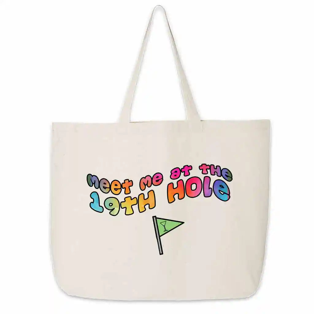 19th Hole Cotton Canvas Tote Bag for Golfer