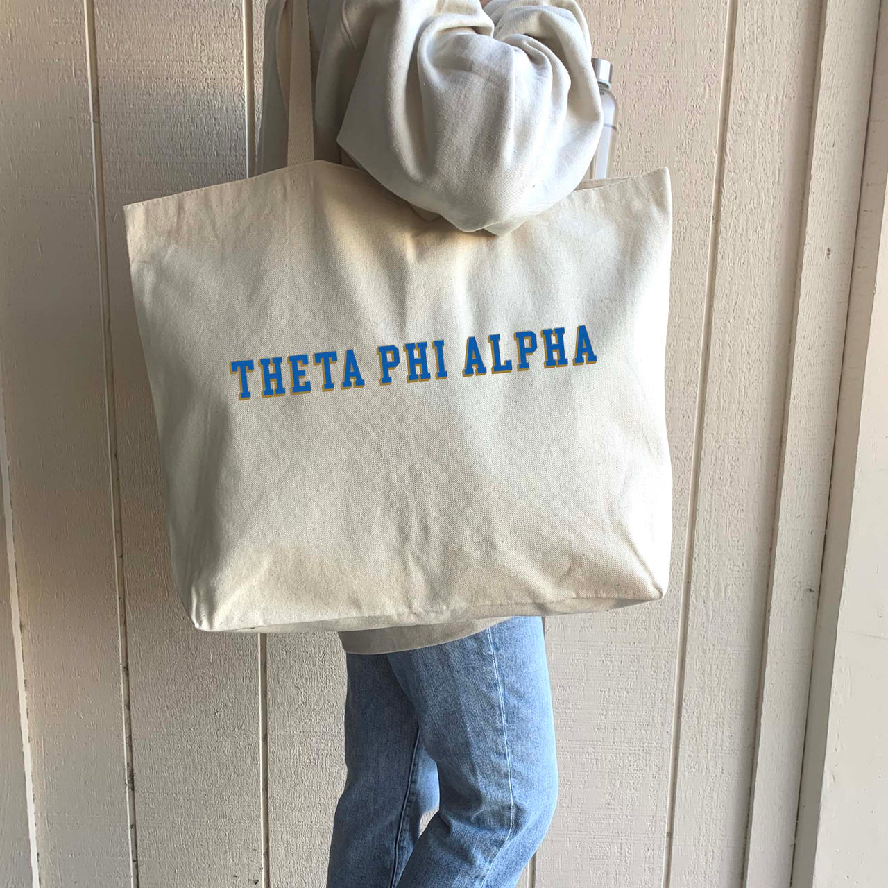 Theta Phi Alpha 3D Style Sorority Name Canvas Tote Bag