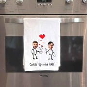 Super cute kitchen towel for valentines day digitally printed with your own photos with this unique design.