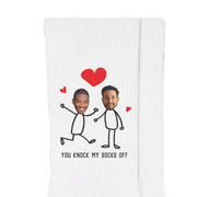 He'll love this pair of valentines day socks personalized just for him.  A fun gift idea for a gay couple.