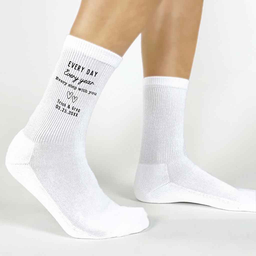 White second anniversary gift socks for her - wife gift