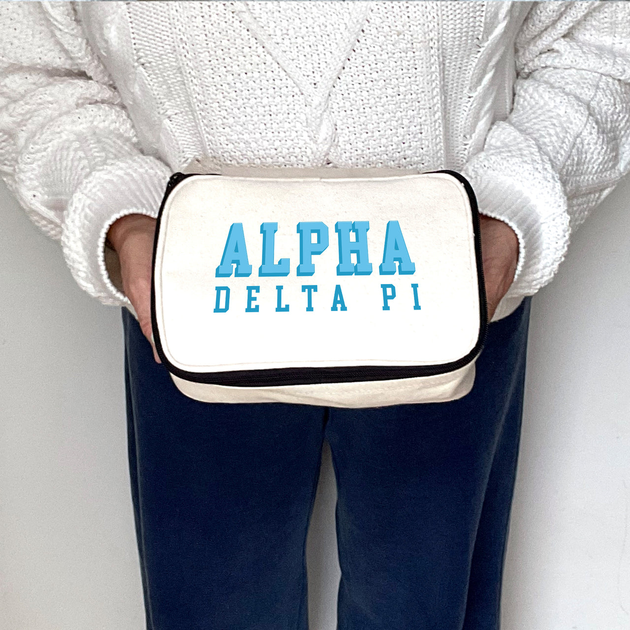 Alternate angle of 3D Sorority Letters Cosmetic Make Up Bag cosmetic bag