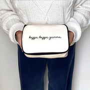 Close-up view of Kappa Kappa Gamma Sorority Script Name Cosmetic Make Up Bag showing details of the design