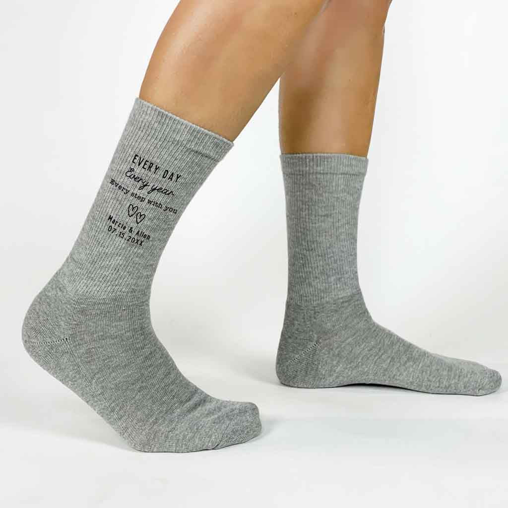 Heather gray 2nd anniversary gift socks for wife