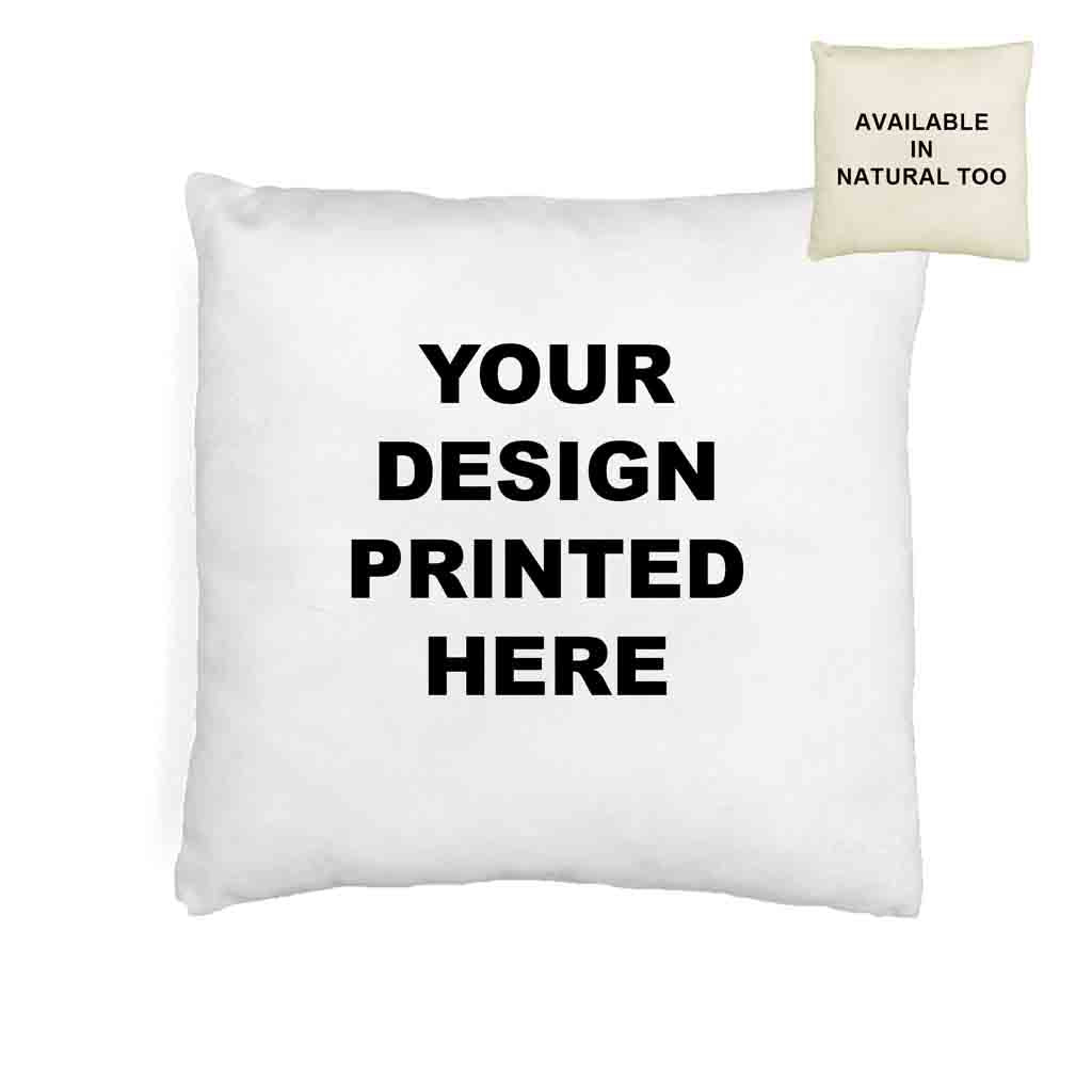 Design your own custom throw pillow cover available in white or natural