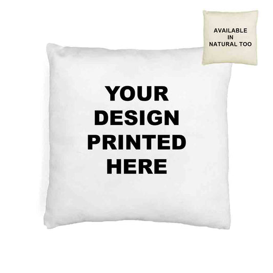 Design your own custom throw pillow cover available in white or natural