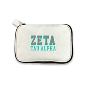 Zeta Tau Alpha 3D Print Sorority Name Cosmetic Make Up Bag displayed on white background