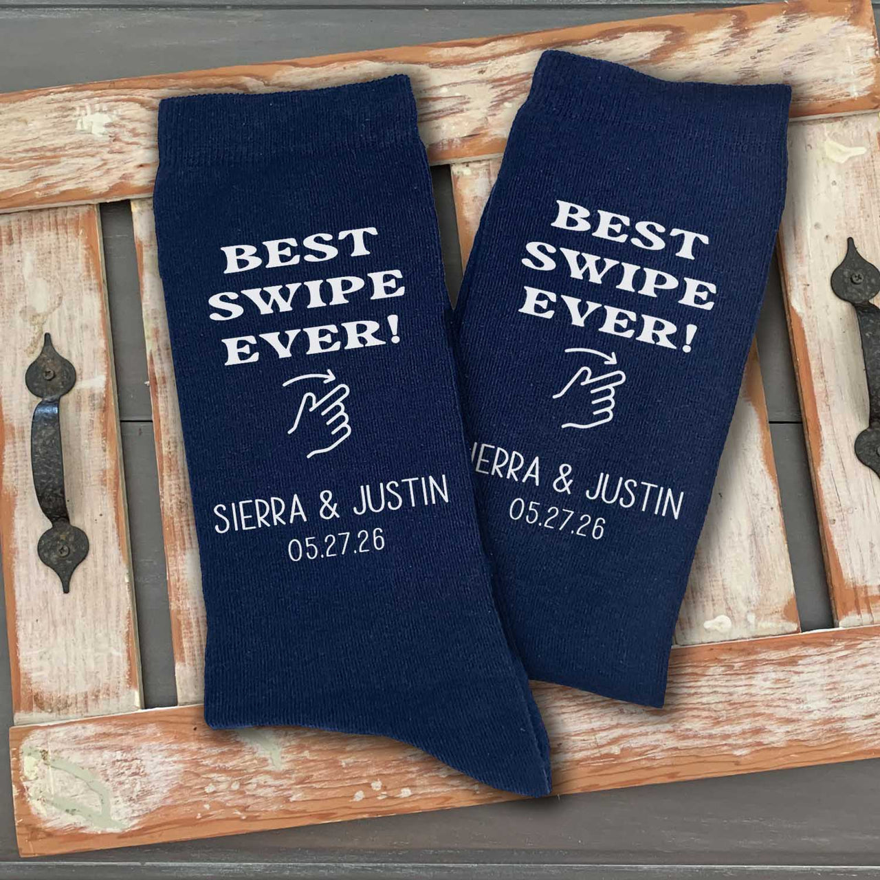 Swipe Right Personalized Socks for the Groom