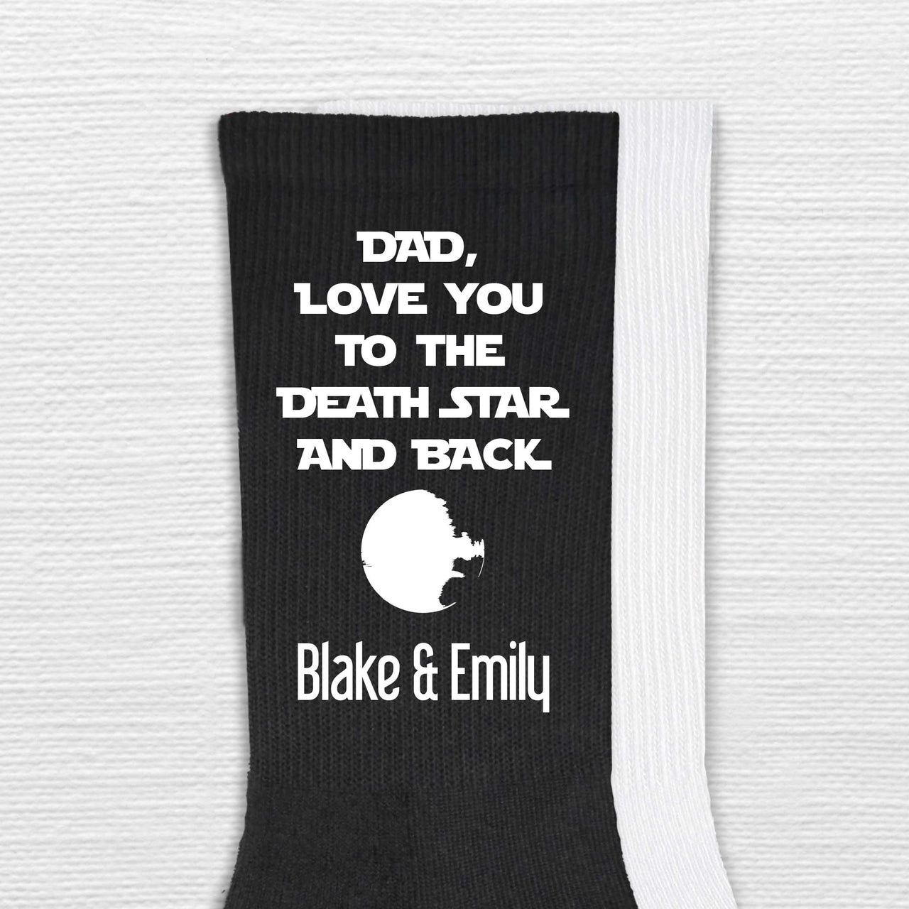 Personalized Star Wars Socks for Dad – "To the Death Star and Back"