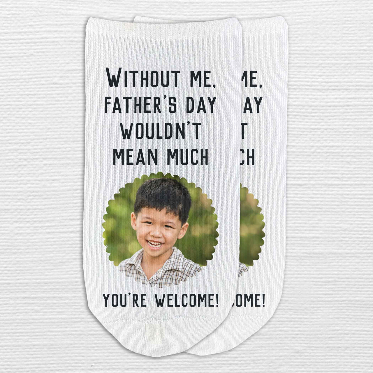 Father’s Day Custom No Show Photo Socks – Personalized Gift for Dad