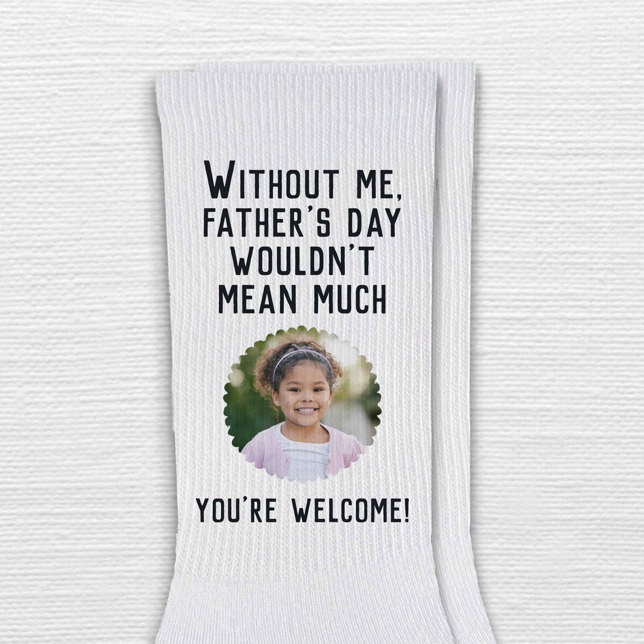 Personalized Photo Crew Socks for Father’s Day – Custom Gift for Dad