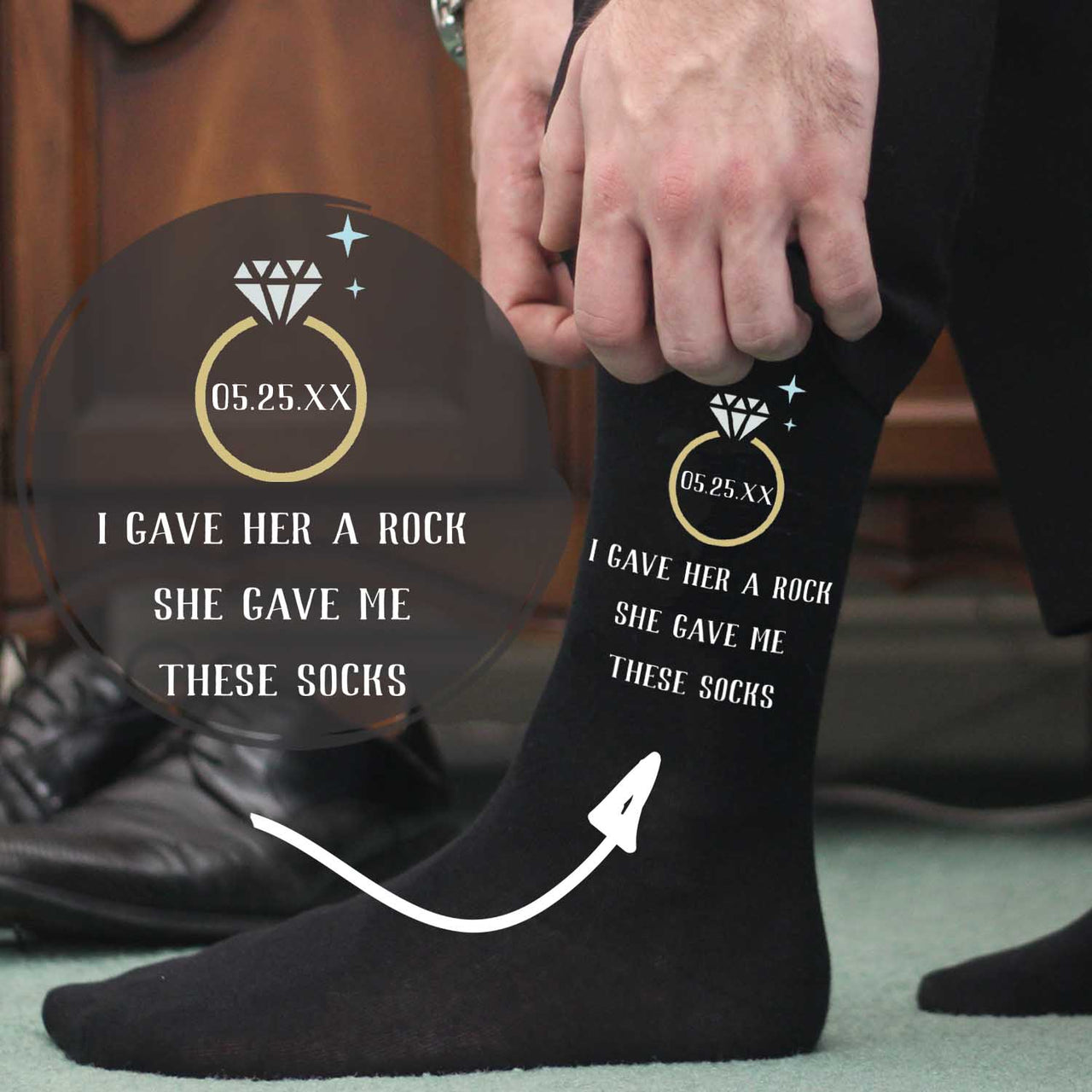 Funny Personalized Wedding Day Socks For The Groom