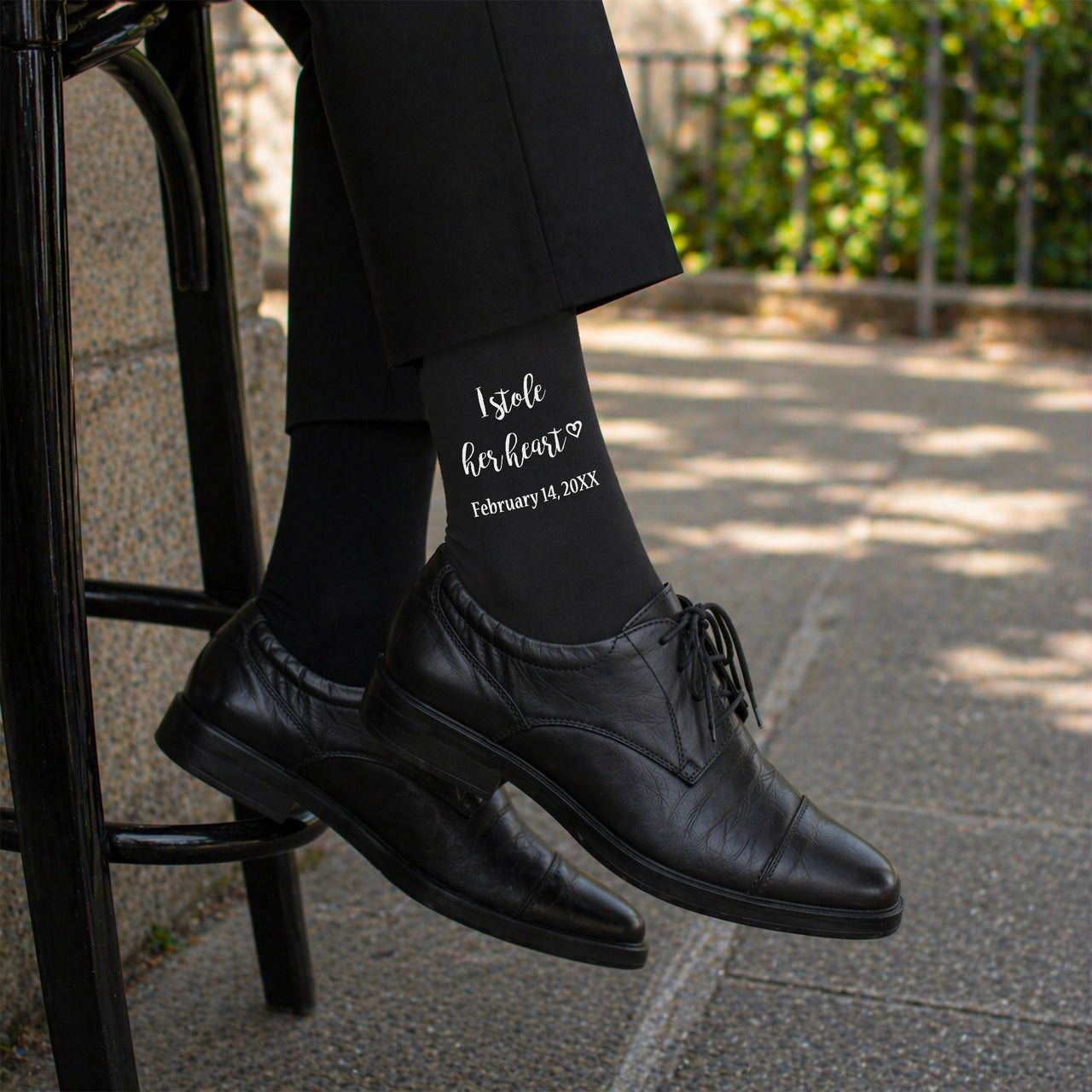 Custom Groom Socks for Wedding Day | Personalized Wedding Date Socks