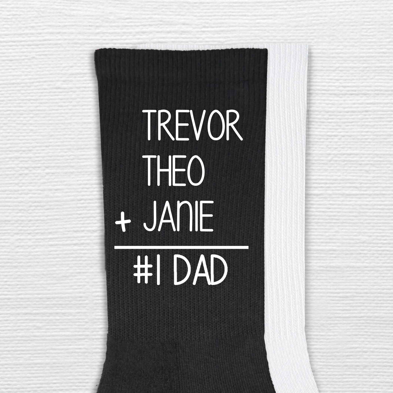 Personalized "Cool Dad" Equation Socks – Custom Printed with Kids' Names