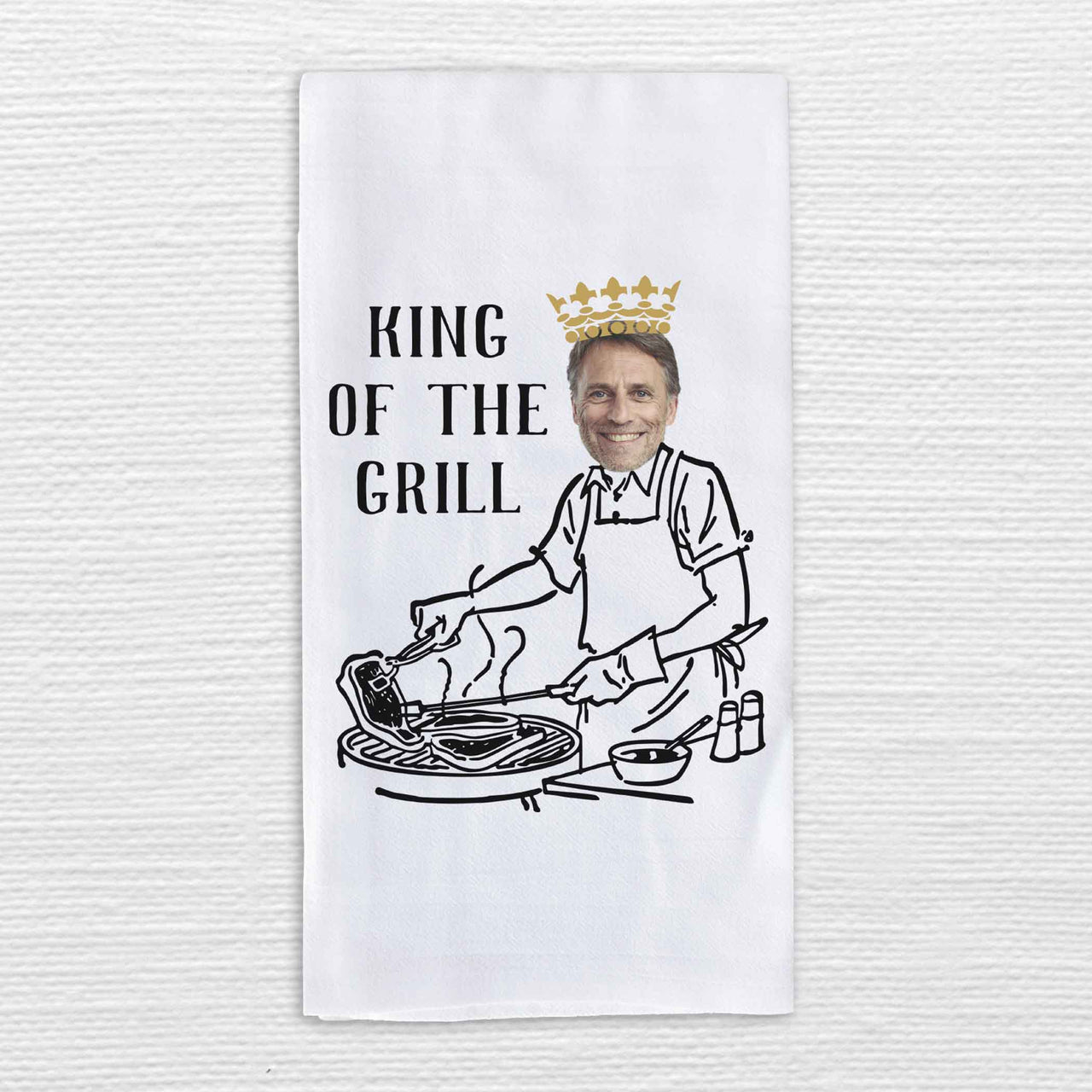 King of the Grill Personalized Custom Photo Dishtowel