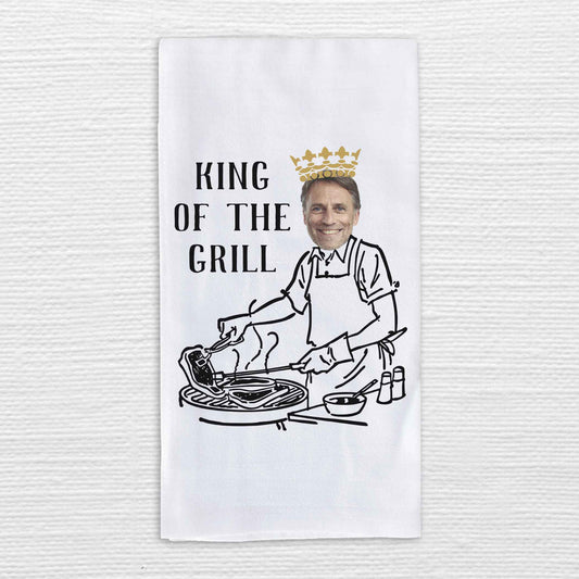King of the Grill Personalized Custom Photo Dishtowel