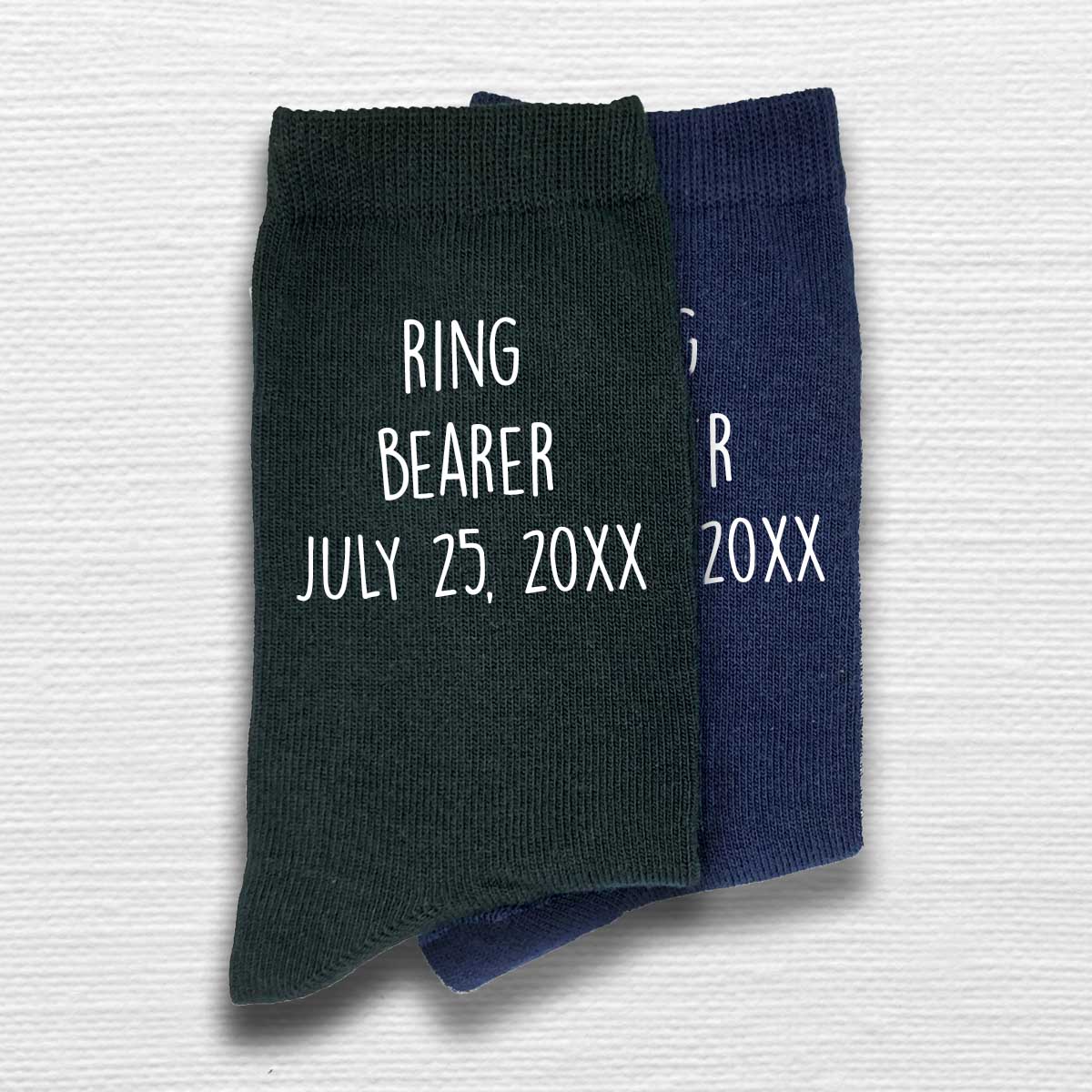 Ring Bearer Socks Personalized with the Wedding Date