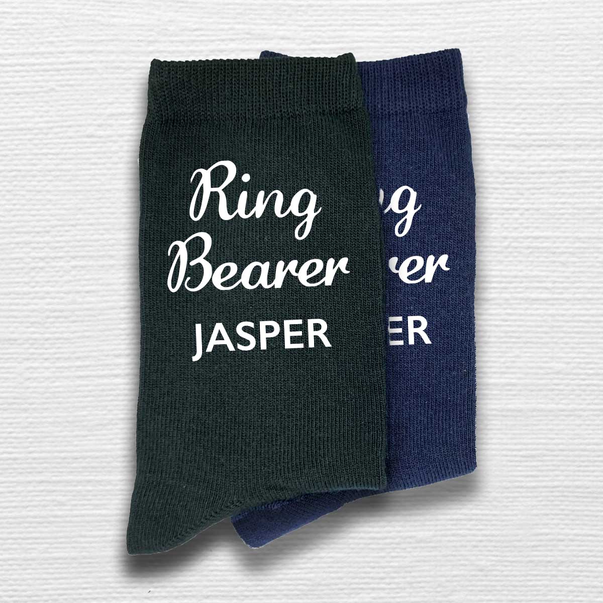 Ring Bearer Personalized Wedding Socks with Name