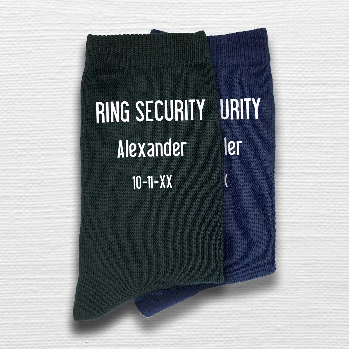 Ring Security Wedding Socks Personalized with Name and Date