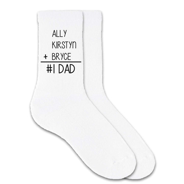#1 dad socks personalized custome socks in white