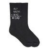 #1 Dad black crew socks personalized with kids names