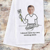 My own cooking show two piece dish kitchen towel set custom printed and personalized with your photo and initlal.