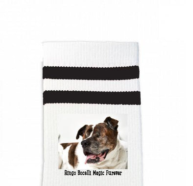 Custom Design Striped Crew Socks - Medium