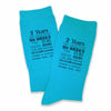 These custom printed turquoise socks make a great cotton anniversary gift him