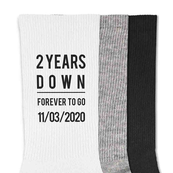 2nd Anniversary Personalized Dress Socks for Men