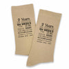 These custom printed tan socks make a great cotton anniversary gift him