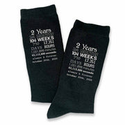 These custom printed black socks make a great cotton anniversary gift him