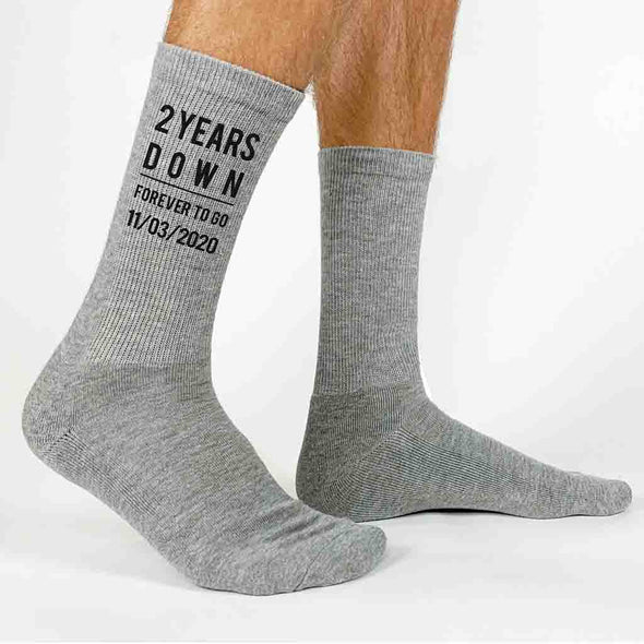 2nd Anniversary Personalized Dress Socks for Men