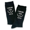 These black two year anniversary socks make a great 2nd anniversary gift for a husband