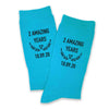 These turquoise two year anniversary socks make a great 2nd anniversary gift for a husband