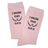 These blush pink two year anniversary socks make a great 2nd anniversary gift for a husband