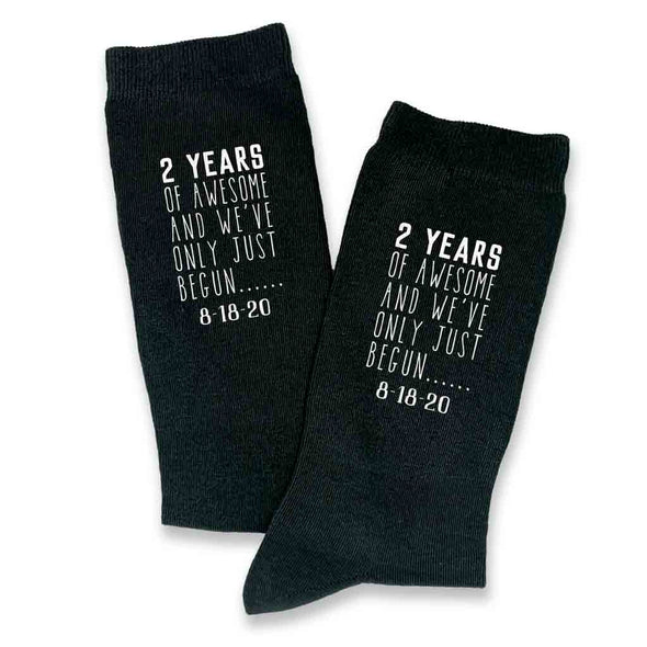 Black dress socks for a 2 year anniversary gift for husband