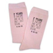 Blush pink dress socks for a 2 year anniversary gift for husband