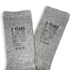 Two year anniversary wedding socks custom printed with two years of awesome and we've only just begun personalized with your wedding date.