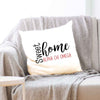 AXO sorority name with stylish sweet home design custom printed on white or natural cotton throw pillow cover.