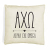 Super cute sorority boho design custom printed on white or natural cotton throw pillow cover.