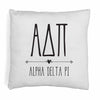 Super cute sorority boho design custom printed on white or natural cotton throw pillow cover.