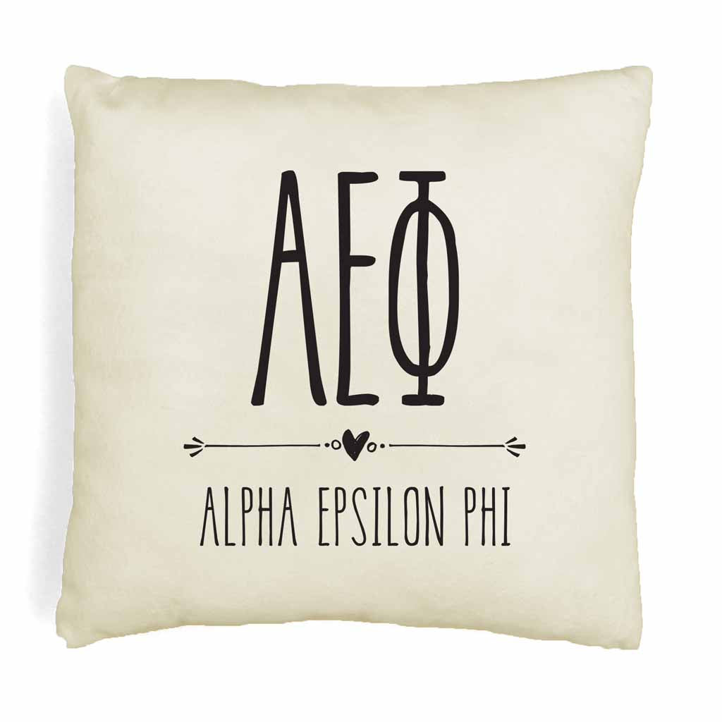 Custom printed throw pillow cover for your dorm room, sorority house or apartment digitally printed on white or natural cotton cover.