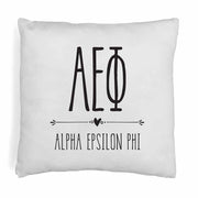 Super cute sorority boho design custom printed on white or natural cotton throw pillow cover.